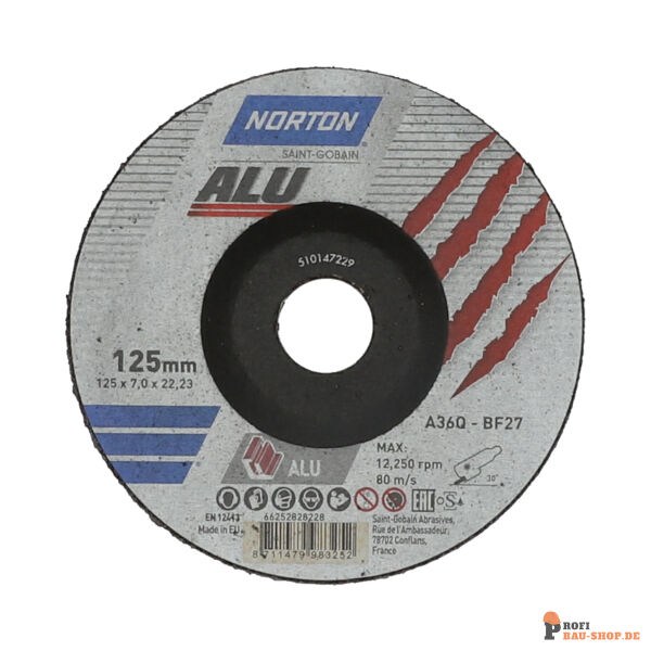nortonschleifmittel/NORTON_schleifmittel_66252828228 Norton ALU for Right-Angle Grinder Grinding on ALU 125x7x22.23 GRIT 36_133156